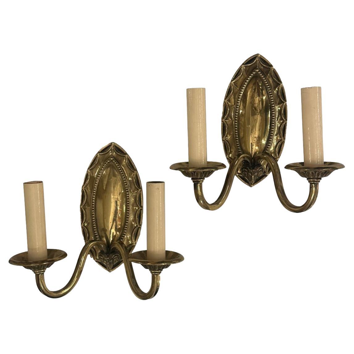 Set of Eight Bronze Neoclassic Sconces