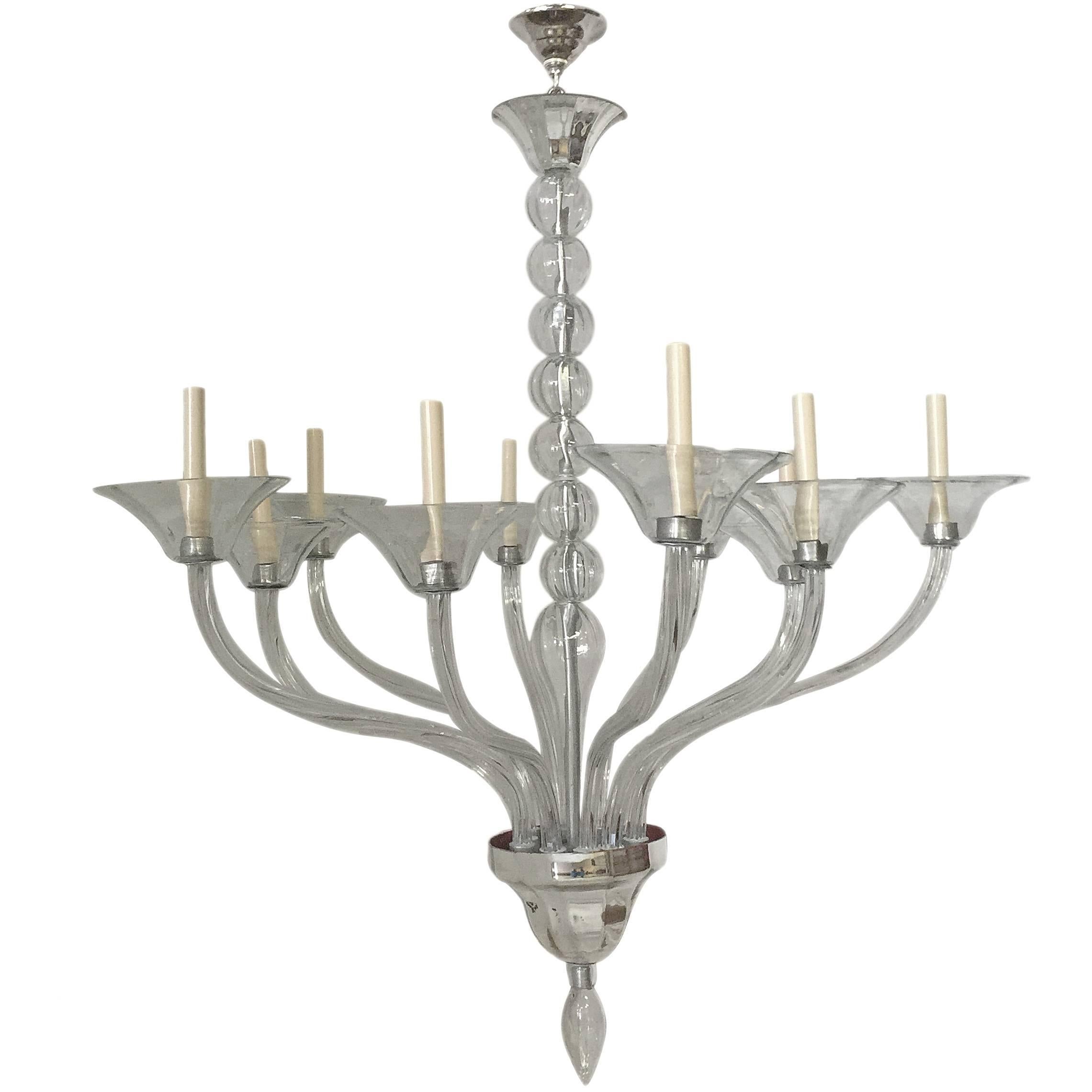 Clear Murano Glass Chandelier