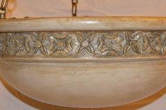 Pair of Italian Carved Wood Pendant Light Fixtures