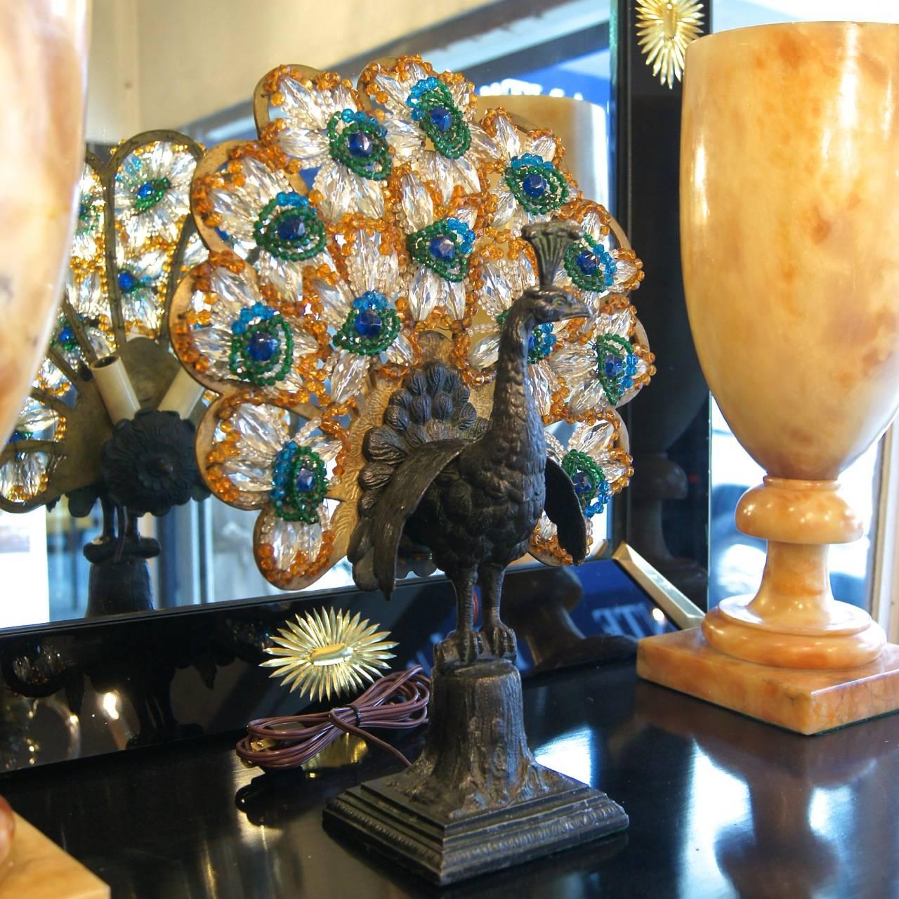 Crystal Peacock Table Lamp 1