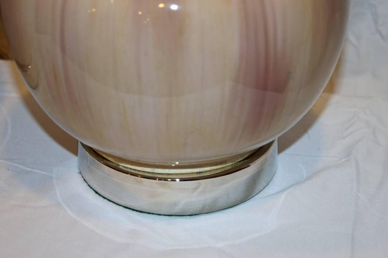 Lampes de table en porcelaine émaillée du milieu du siècle dernier Bon état - En vente à New York, NY