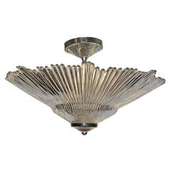 French Molded Glass Star Light Fixture