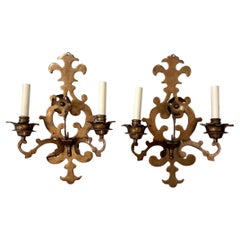 Coppia di lampade olandesi in bronzo