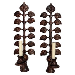 Set of 4 French Repousse Sconces. Sold per Pair.