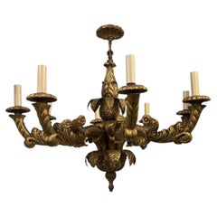 Set of  Carved and Gilt Wood Chandeliers, Sold Individually