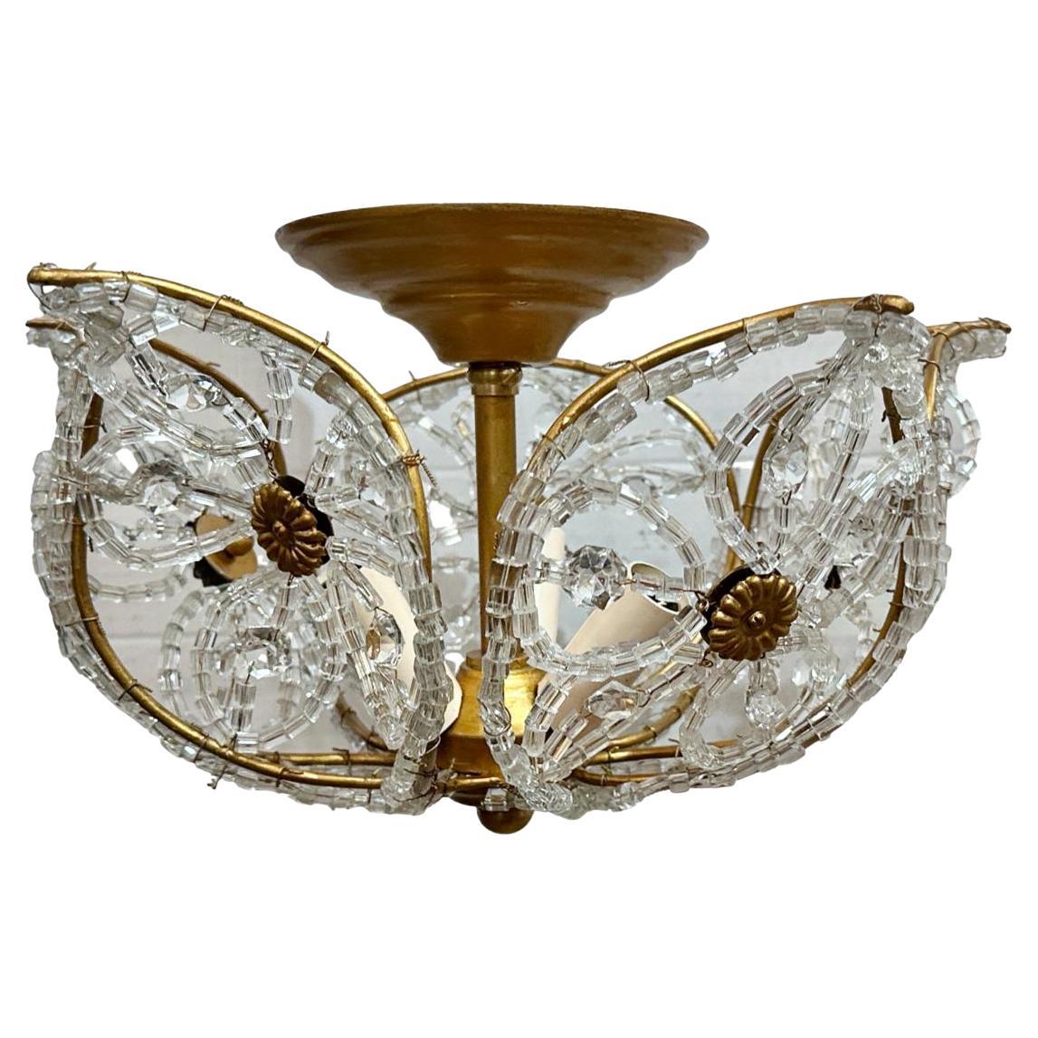 Set of 8 Beaded Flush-Mounted Fixtures, Sold Individually For Sale
