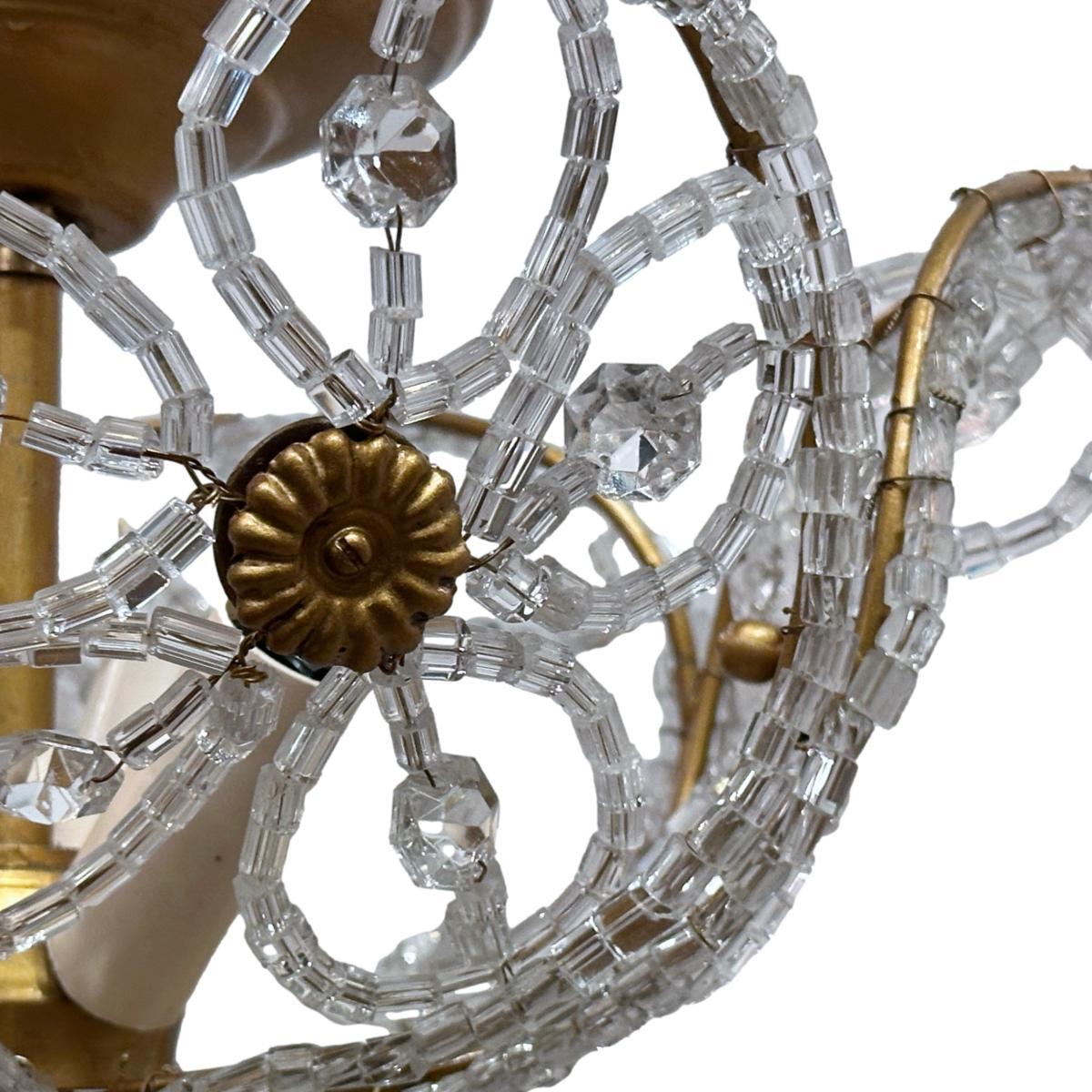 Mid-20th Century Set of 8 Beaded Flush-Mounted Fixtures, Sold Individually For Sale