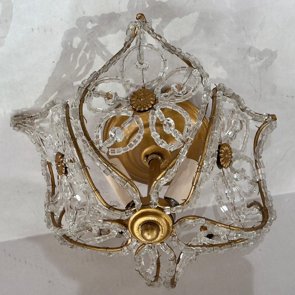 Beads Set of 8 Beaded Flush-Mounted Fixtures, Sold Individually For Sale