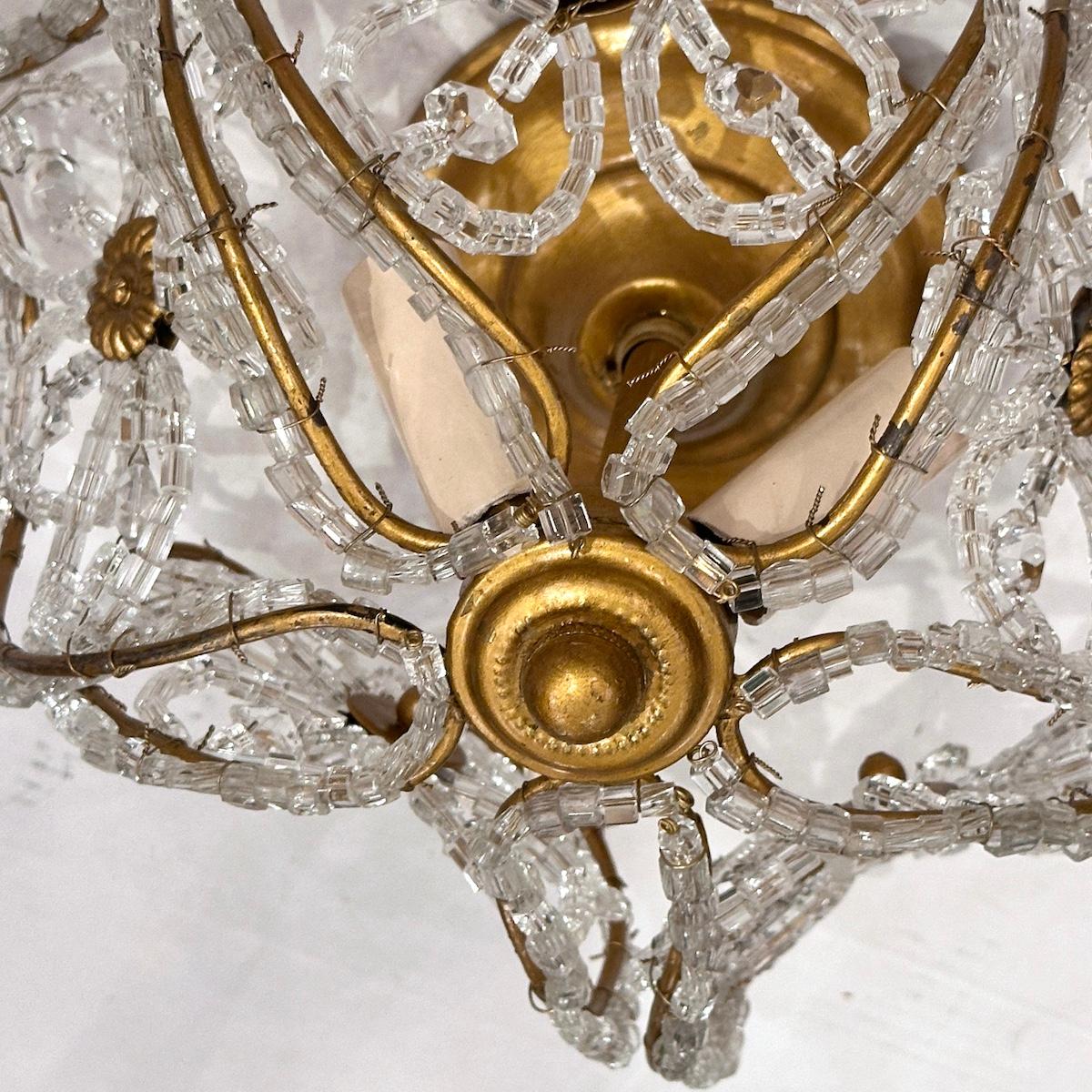 Set of 8 Beaded Flush-Mounted Fixtures, Sold Individually In Good Condition For Sale In New York, NY