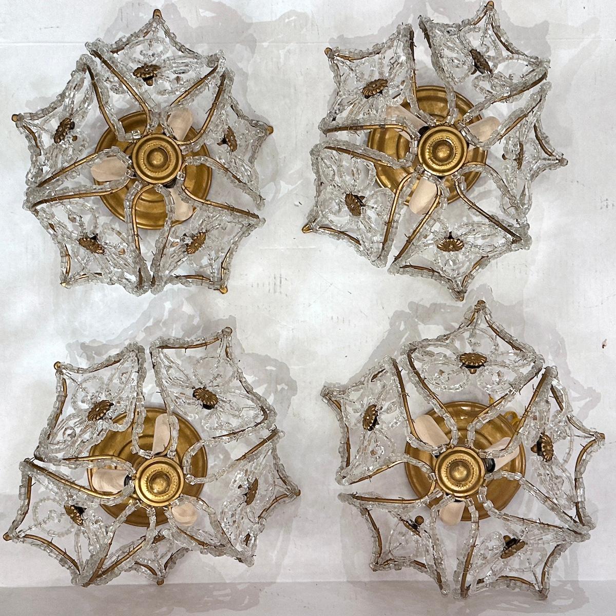 Set of 8 Beaded Flush-Mounted Fixtures, Sold Individually For Sale 1
