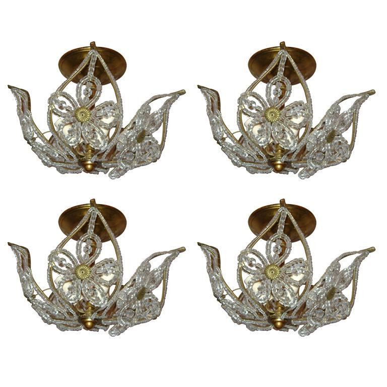 Set of 8 Beaded Flush-Mounted Fixtures, Sold Individually For Sale 2