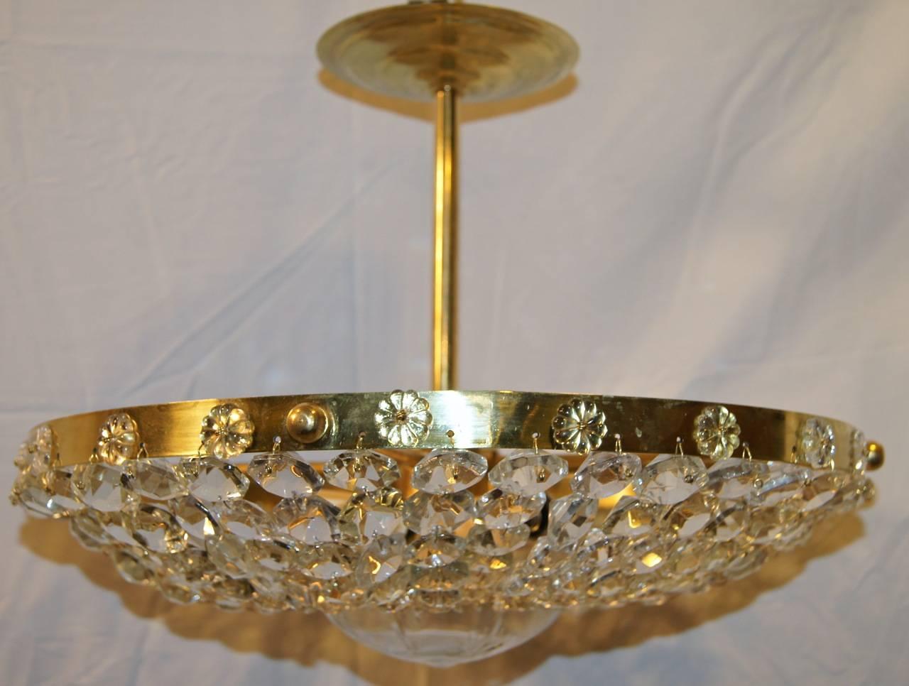 French Set of Crystal Light Fixtures, Sold Individually For Sale