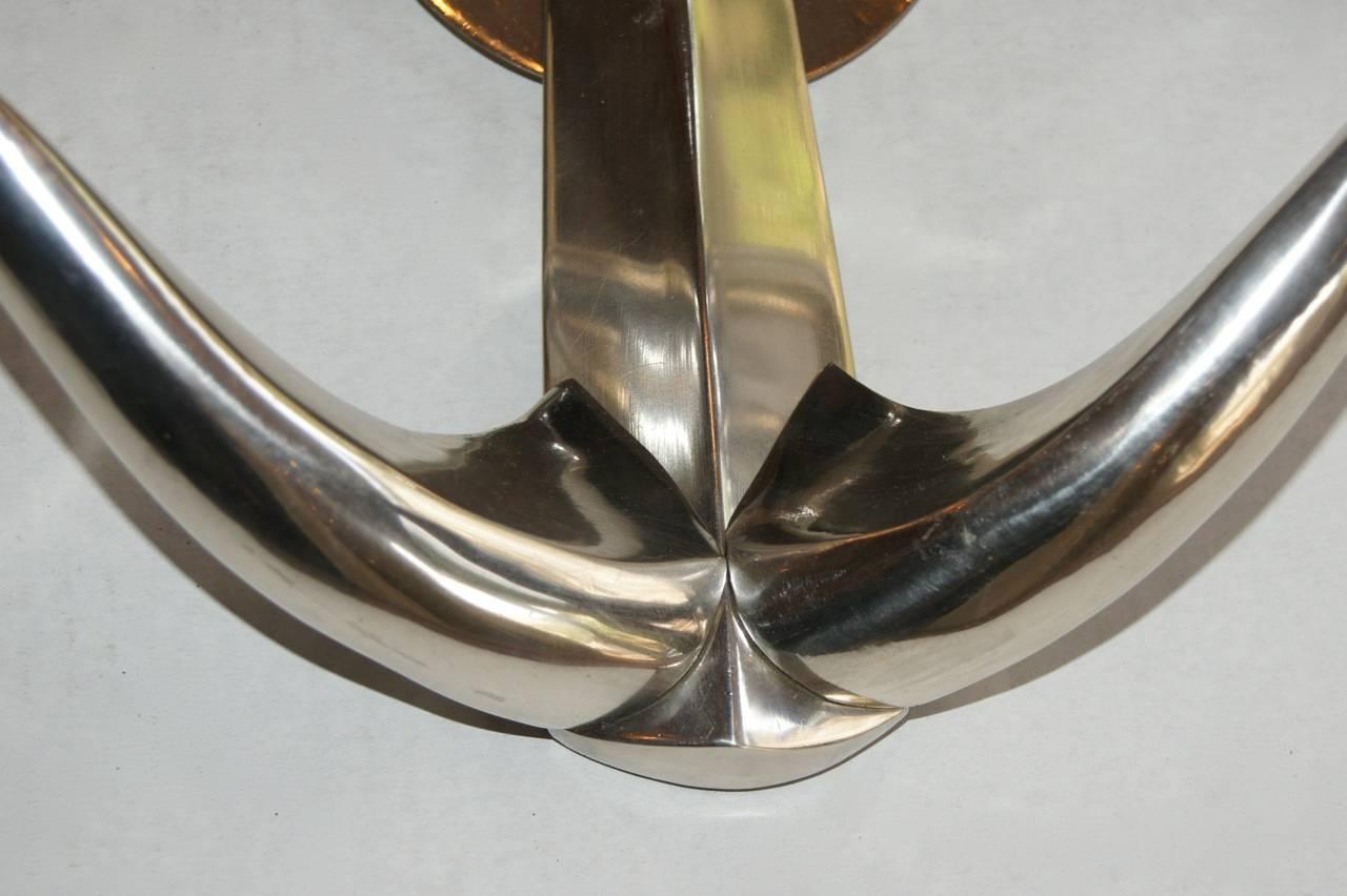 Mid-20th Century Set of Silver Plated Anchor Sconces, Sold in Pairs For Sale