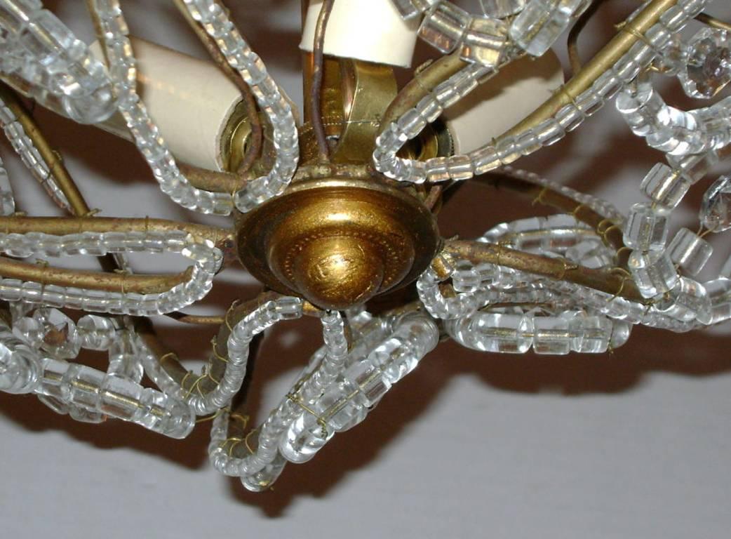 Mid-20th Century Set of Beaded Flush-Mounted Fixtures, Sold Individually For Sale