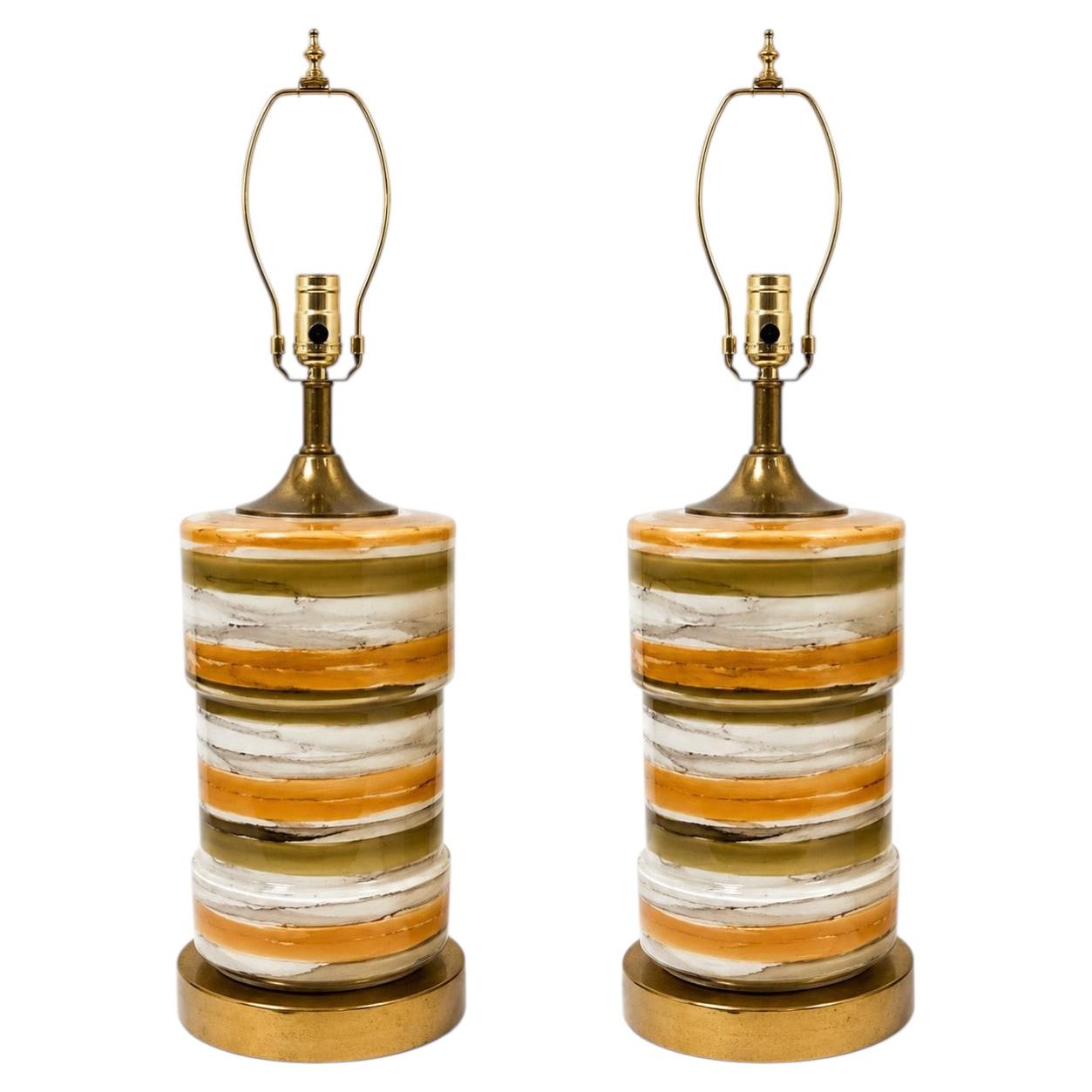 Pair of Large Ceramic Lamps