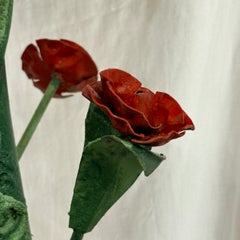 Vintage Painted Iron Venetian Floor Lamp with Roses