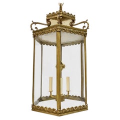 Vintage English Bronze Neoclassic Lantern
