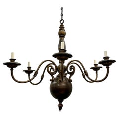 Antique Dutch Bronze Chandelier