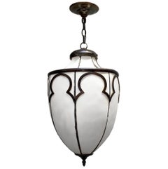Pair of English Leaded Glass Lanterns. Sold Individually
