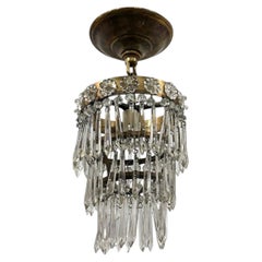 Set of 3 French Crystal Light Fixtures, Sold Individually