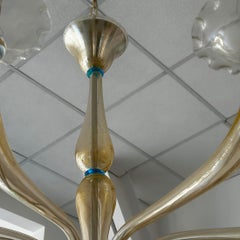 Large Midcentury Amber Murano glass Chandelier