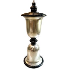 Large Midcentury French Mercury Glass Lamp