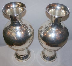 Jarrones grandes ingleses chapados en plata