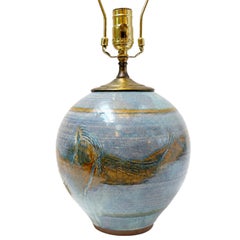 Single Ceramic Midcentury Porcelain Table Lamp