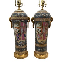 Pair of Vintage Chinese Porcelain Lamps