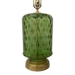 Vintage Large Green Murano Glass Lamp