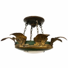 A Vintage Gilt Metal Fixture with Painted Details