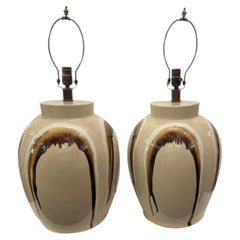 Pair of Large Midcentury Ceramic Table Lamps