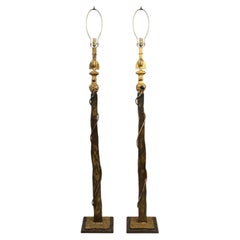 Pair of Hammered Metal Floor Lamps