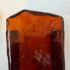 Pair of Swedish Molded Amber Glass Sconces