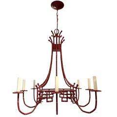 Vintage Red Told Pagoda Chandelier