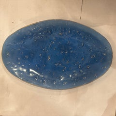 Large Molded Glass Tray with Gilt Detail