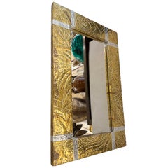 Miroir en métal repoussé de style « Midcentury Modern »