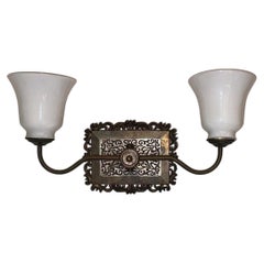 A Single Milk Glass Horizontal Sconce