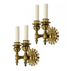 Pair of Vintage English Bronze Sconces