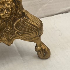 Pair of Vintage Bronze Candlesticks with Lions