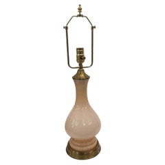 Antique French Pink Opaline Glass Table Lamp