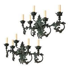 Pair of Large Wrought Iron Sconces