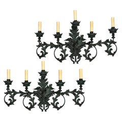 Pair of Large Wrought Iron Sconces