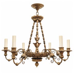 Antique Gilt Wood Neoclassic Chandelier
