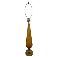 Vintage Amber Blown Murano Glass Lamp