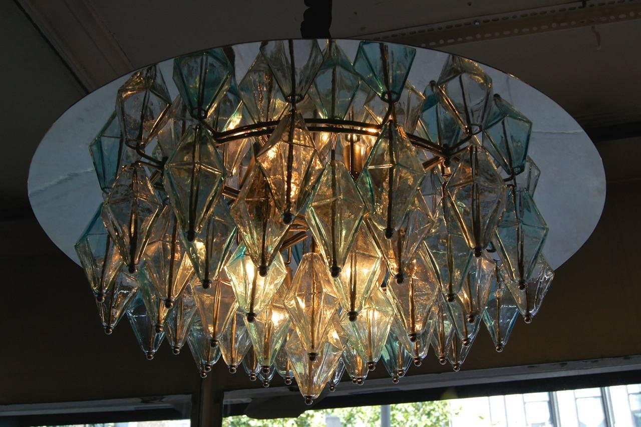 Italian Pair of Midcentury Glass Ceiling Fixtures, Sold Individually For Sale