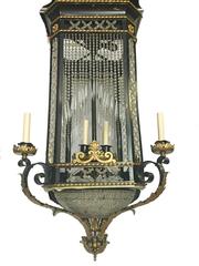 Large Shaped Large Lantern with Crystals