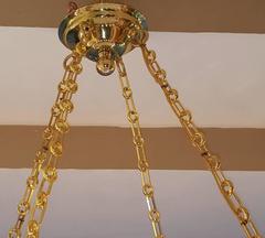 Moderne Gilt Bronze Chandelier