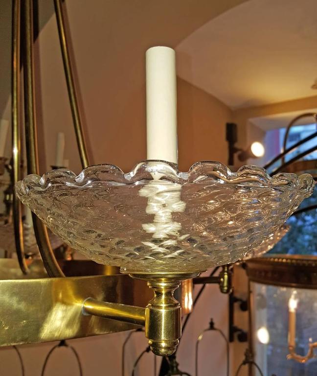 Gilt Chandelier with Murano Glass Bobeches For Sale at 1stDibs