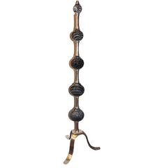 Silver Plated Floor Lamps with Art Glass Body Elements